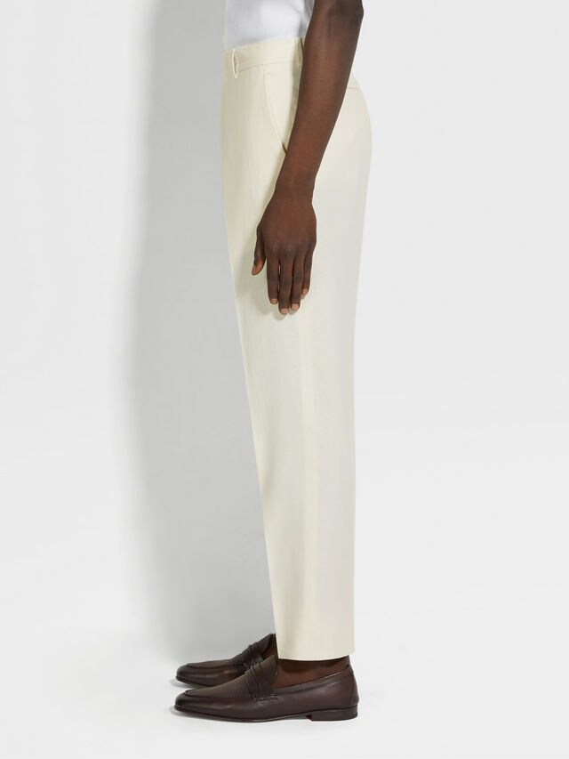 White Oasi Lino Pants Product detail photo #3
