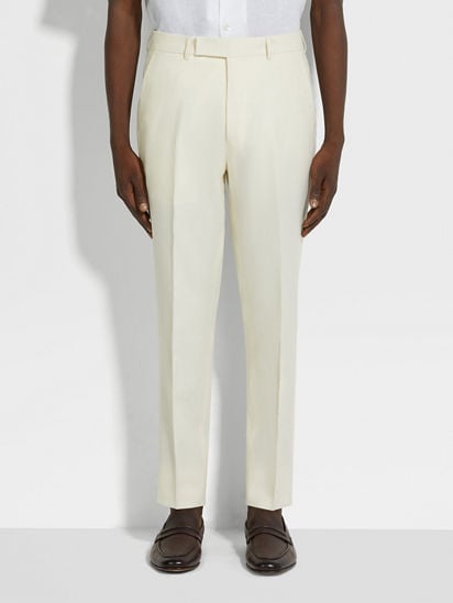 White Oasi Lino Pants SS25 33964198 | Zegna CA White Oasi Lino Pants SS25 33964198 | Zegna CA