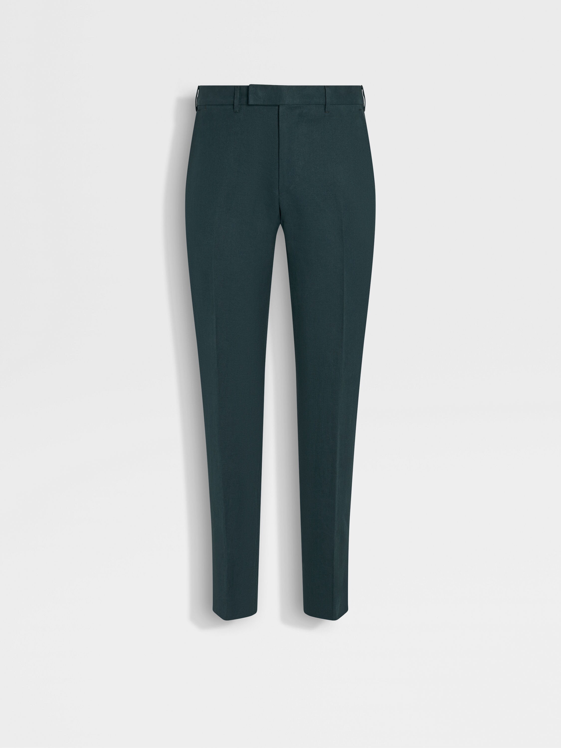 Dark Teal Blue Oasi Lino Blue Flower Pants Main product photo
