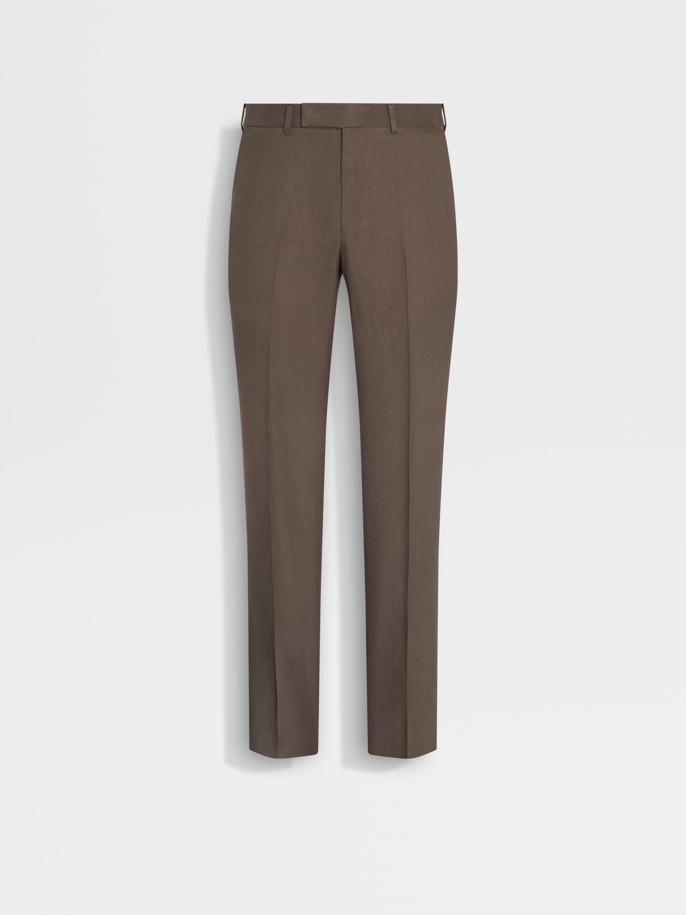 Dark Taupe Oasi Lino Blue Flower Pants Main product photo