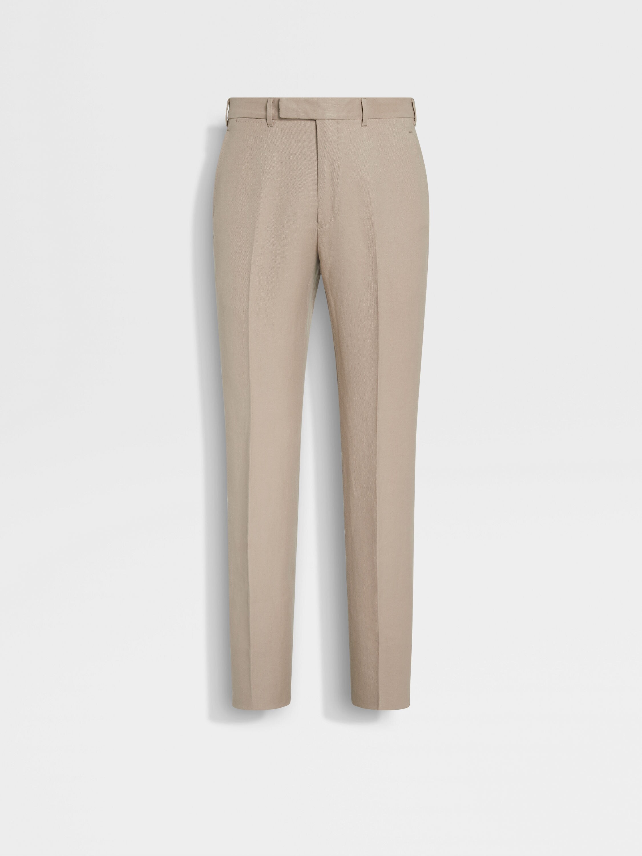 Light Taupe Oasi Lino Blue Flower Pants Main product photo