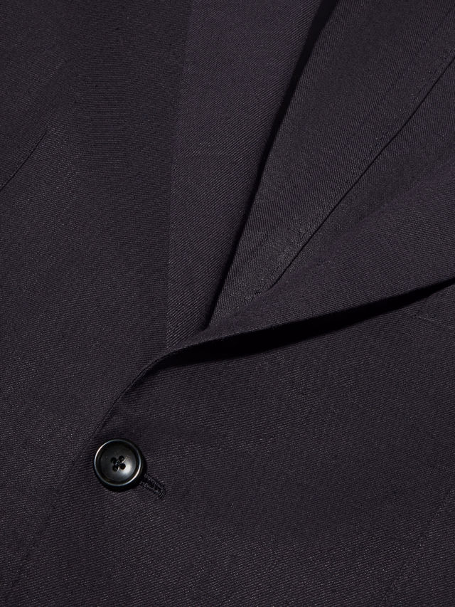 Navy Blue Oasi Lino Blue Flower Jacket Product detail photo #2