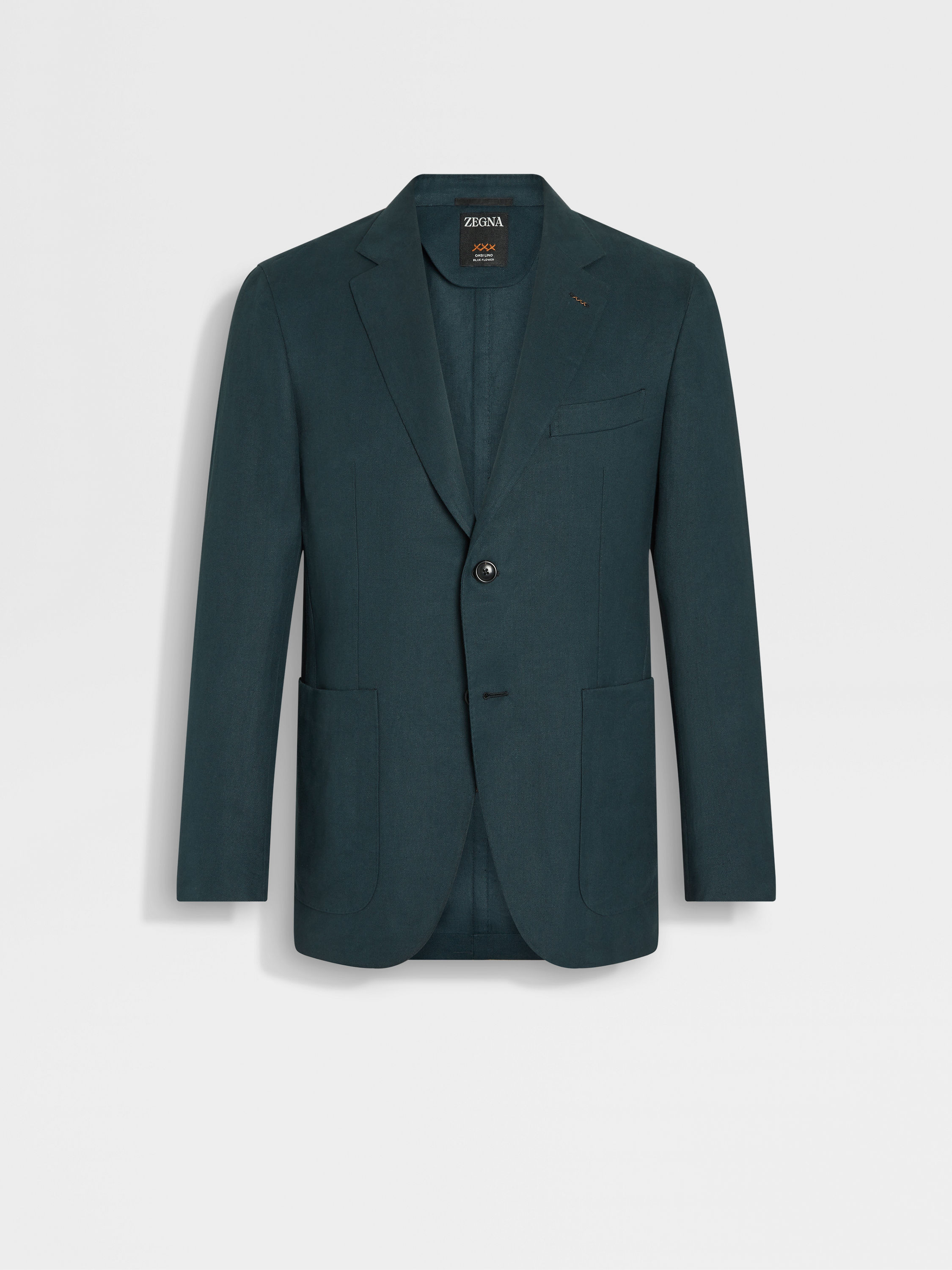 Dark Teal Blue Oasi Lino Blue Flower Jacket Main product photo