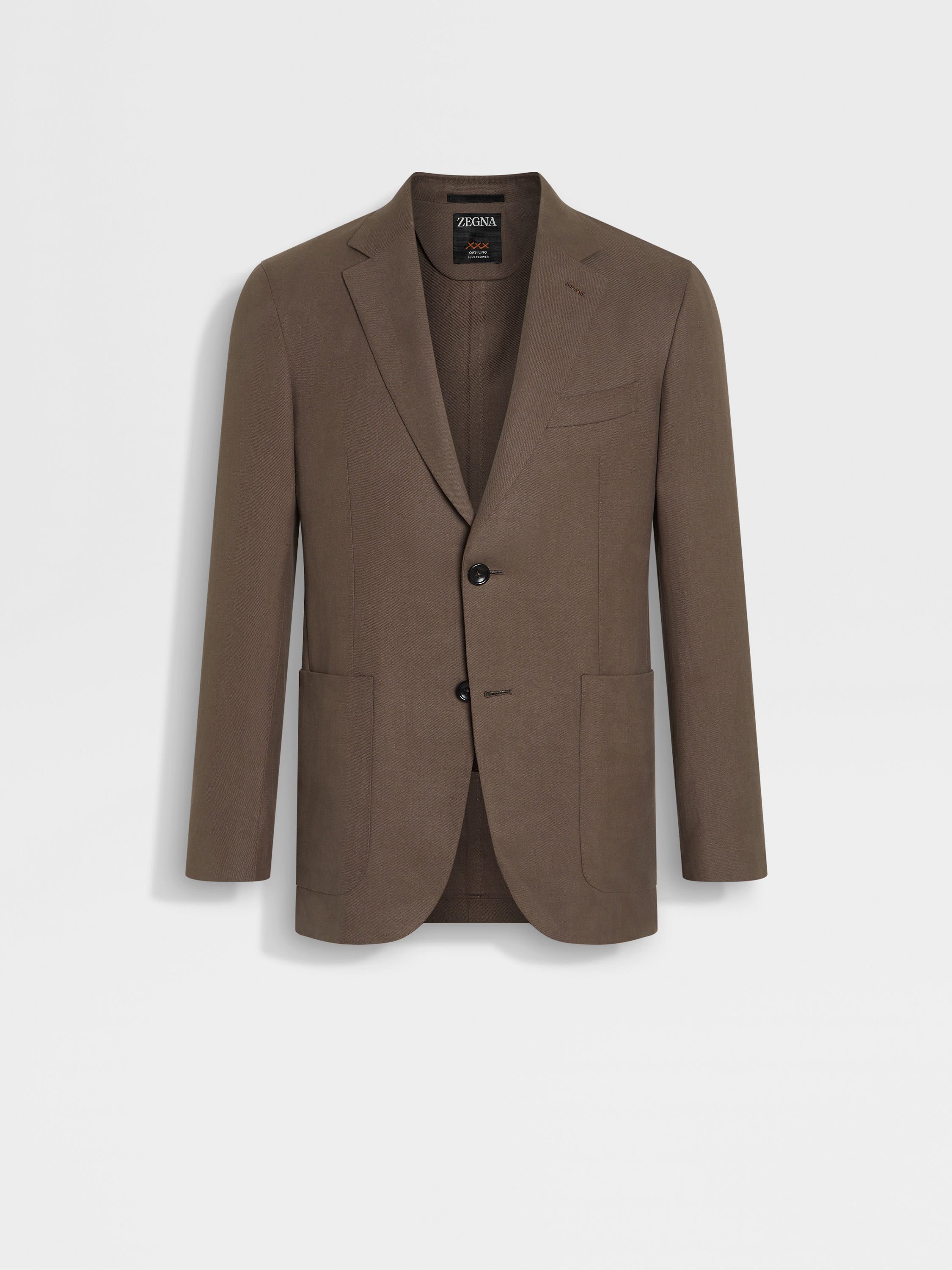 Dark Taupe Oasi Lino Blue Flower Jacket Main product photo