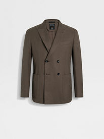 Dark Taupe Oasi Lino Jacket SS25 33964339 | Zegna LU