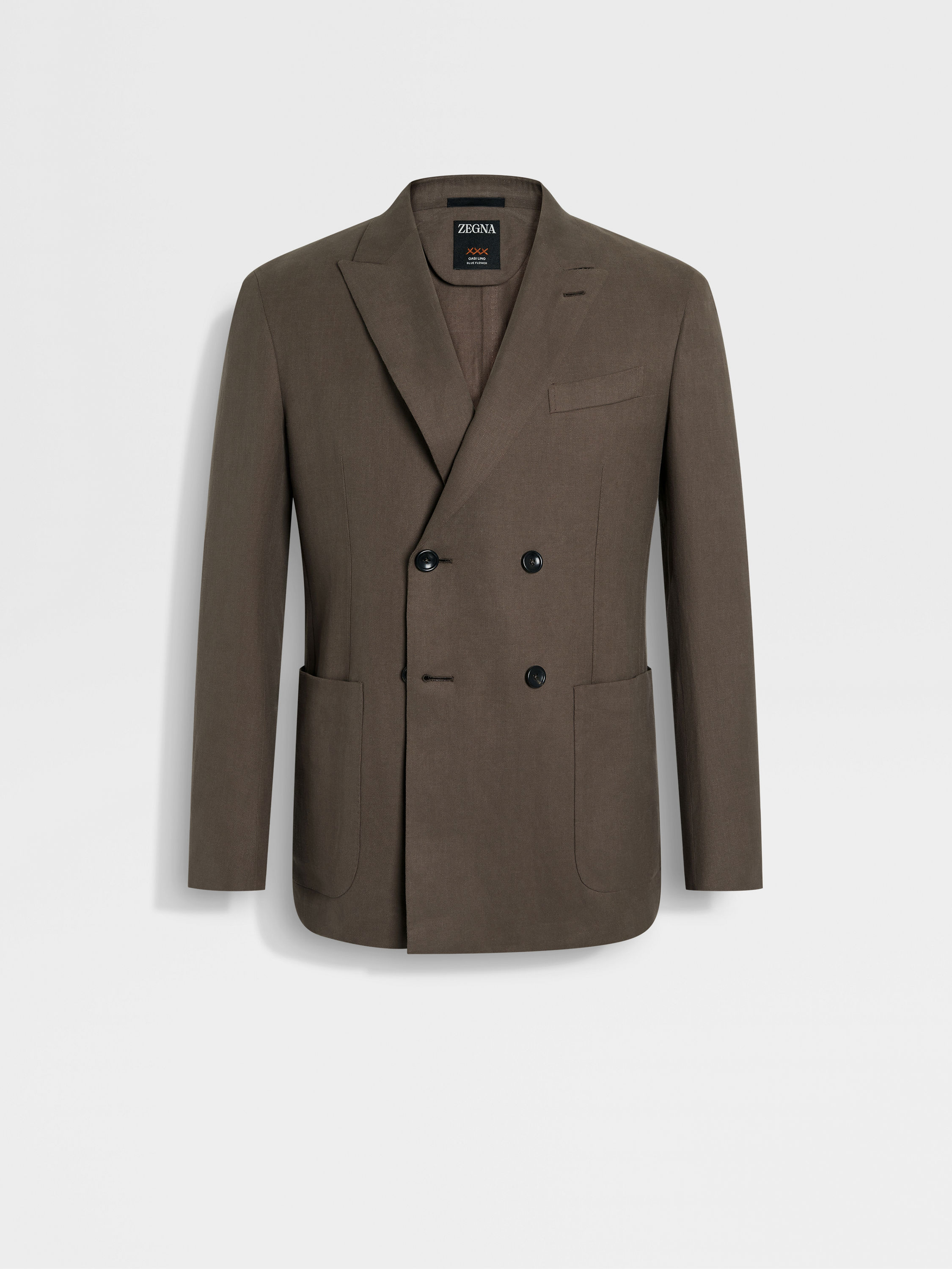 Dark Taupe Oasi Lino Blue Flower Jacket Main product photo