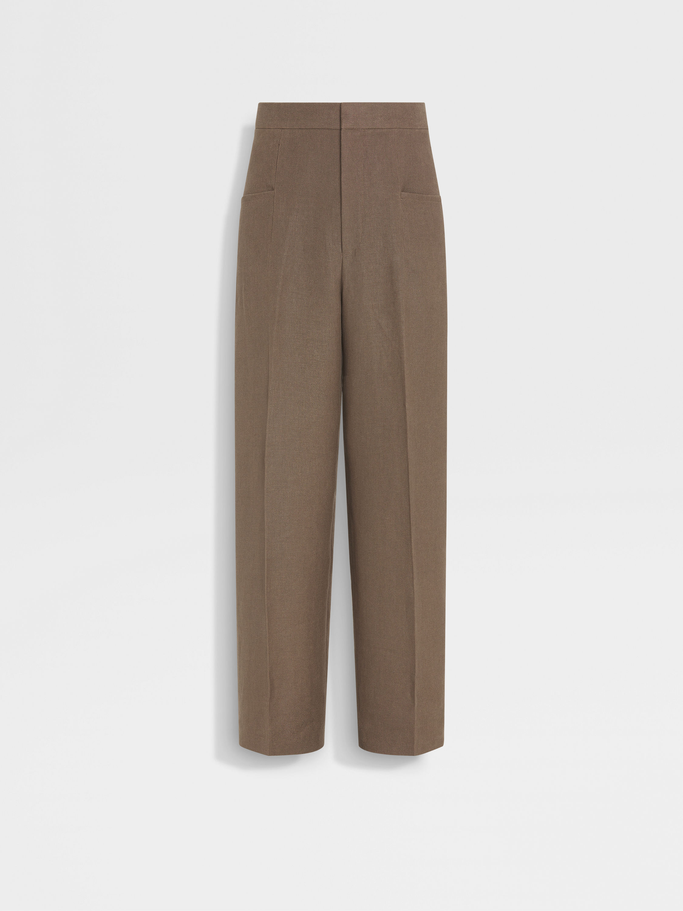 Dark Taupe Oasi Lino Pants Main product photo
