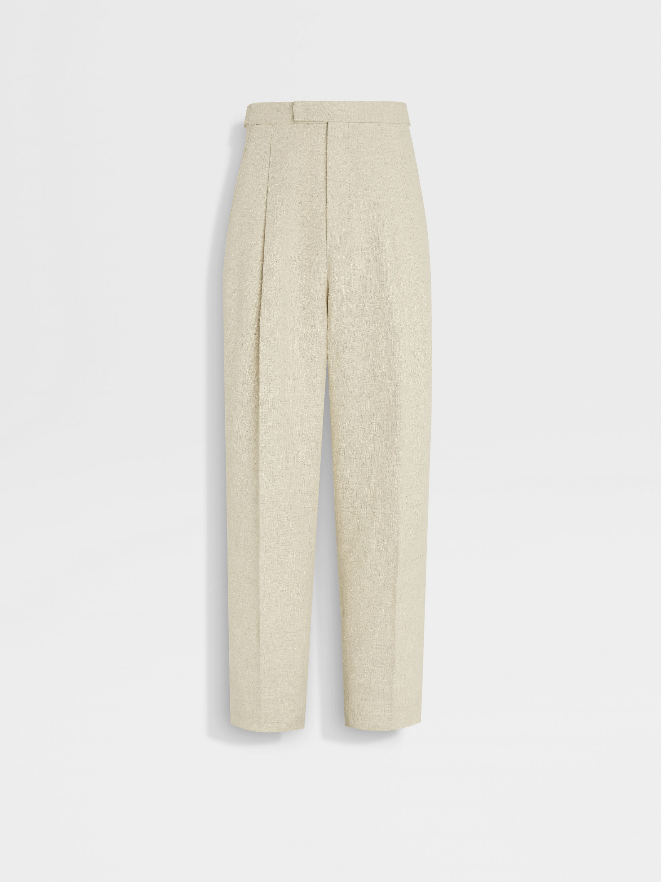 Light Beige Linen and Silk Blend Pants Main product photo