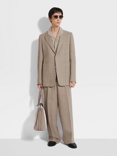 Beige Mélange Linen Jacket SS25 33978571 | Zegna US