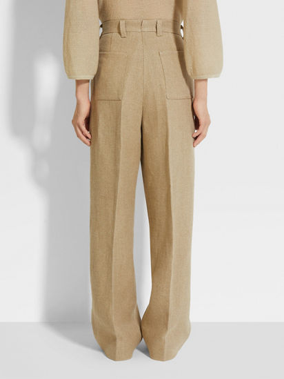 Beige Mélange Linen Pants SS25 34851337 | Zegna DE