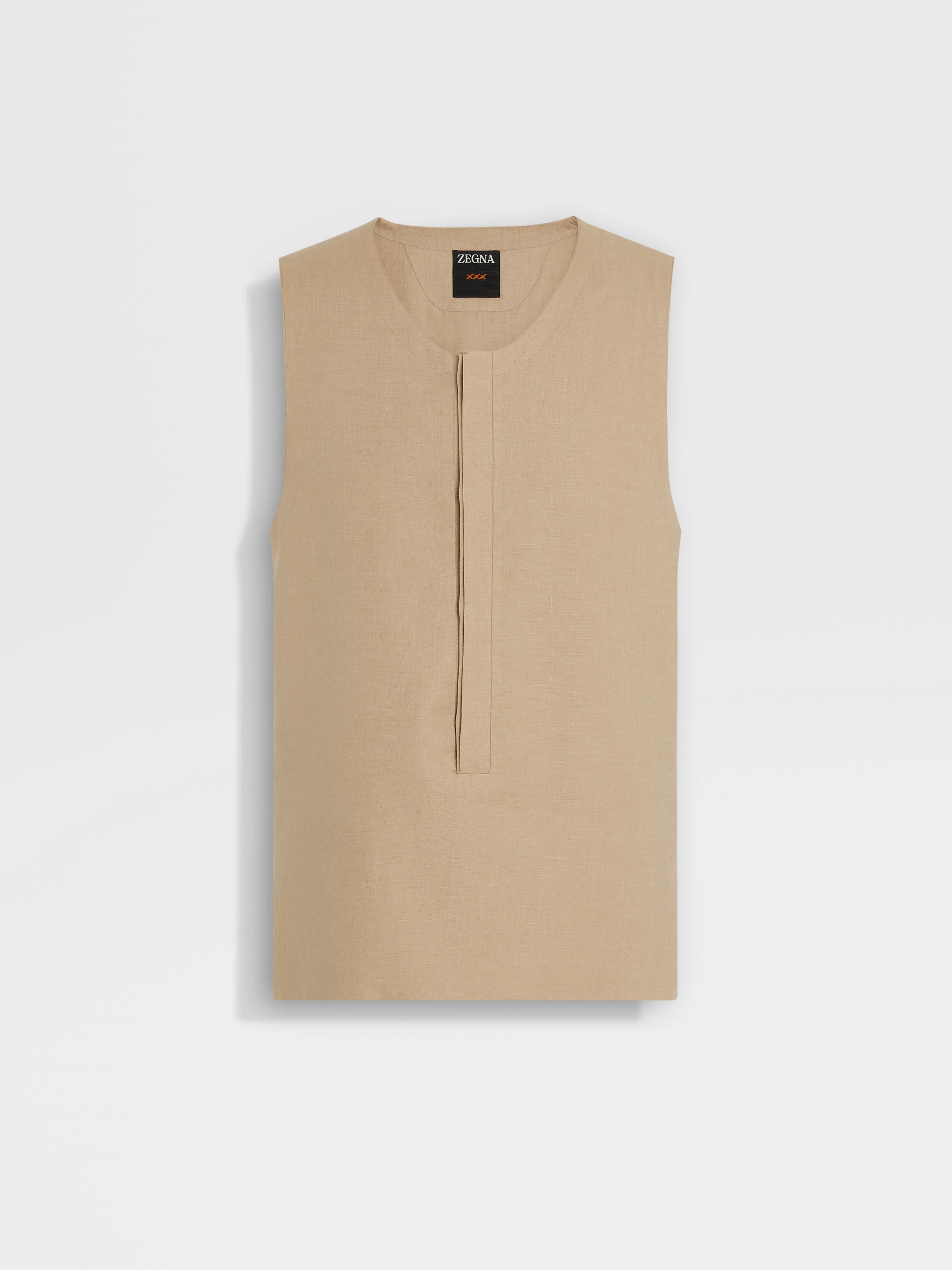 Light Taupe Oasi Lino Tank Shirt Main product photo