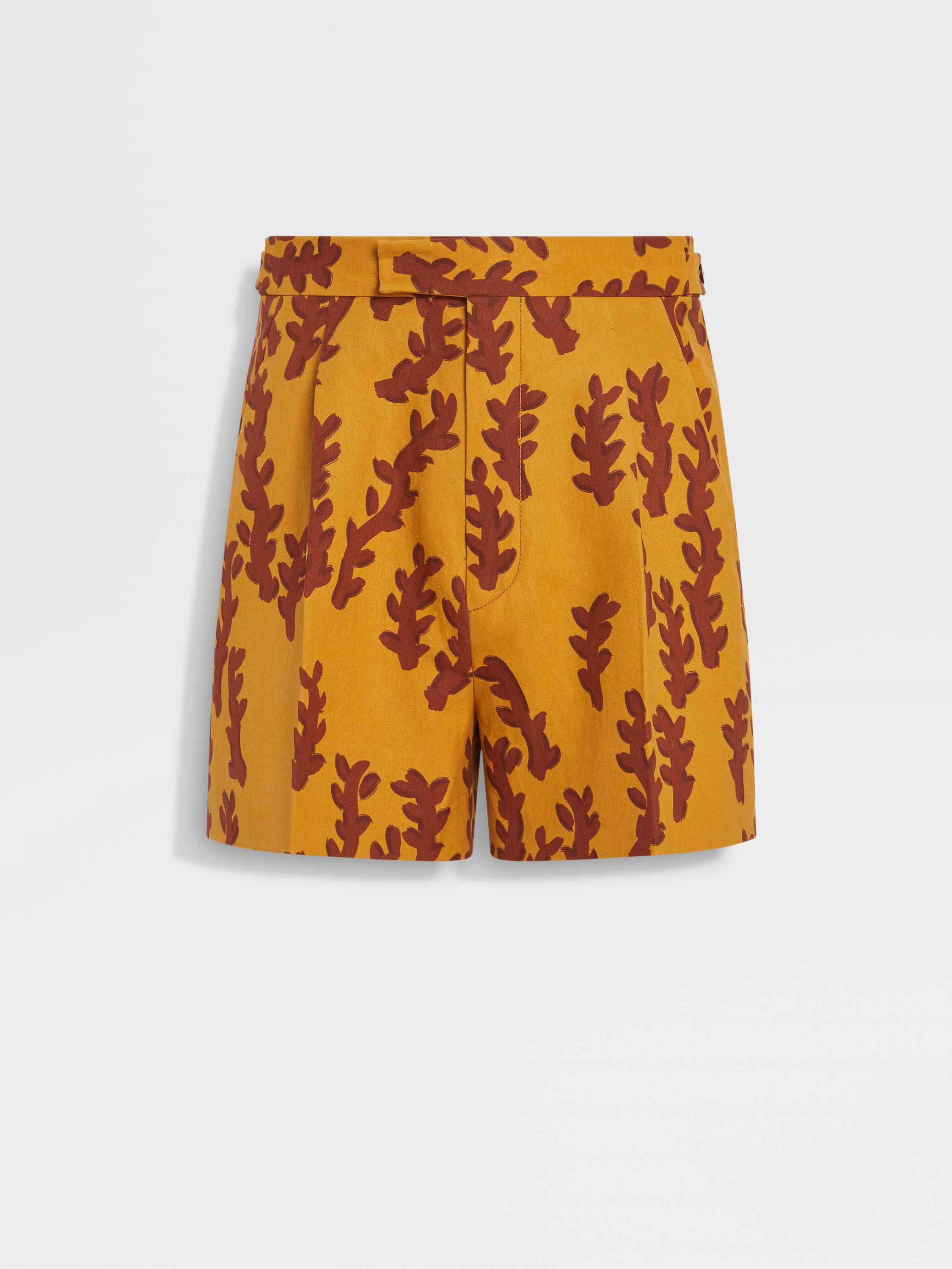 Ochre and Brick Red Oasi Lino Shorts Main product photo