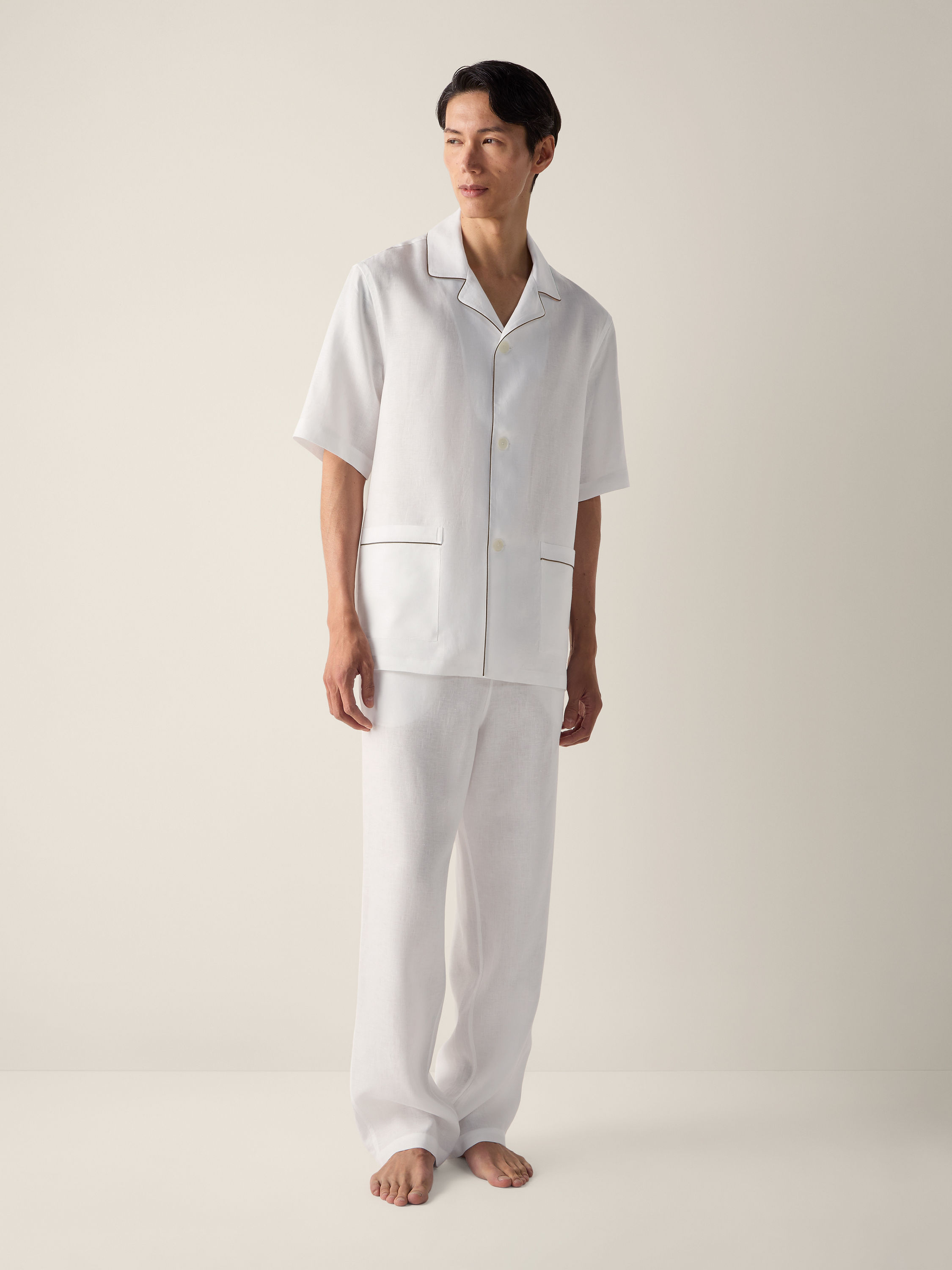 Pigiama in Oasi Lino Bianco Foto #1 di dettaglio del prodotto