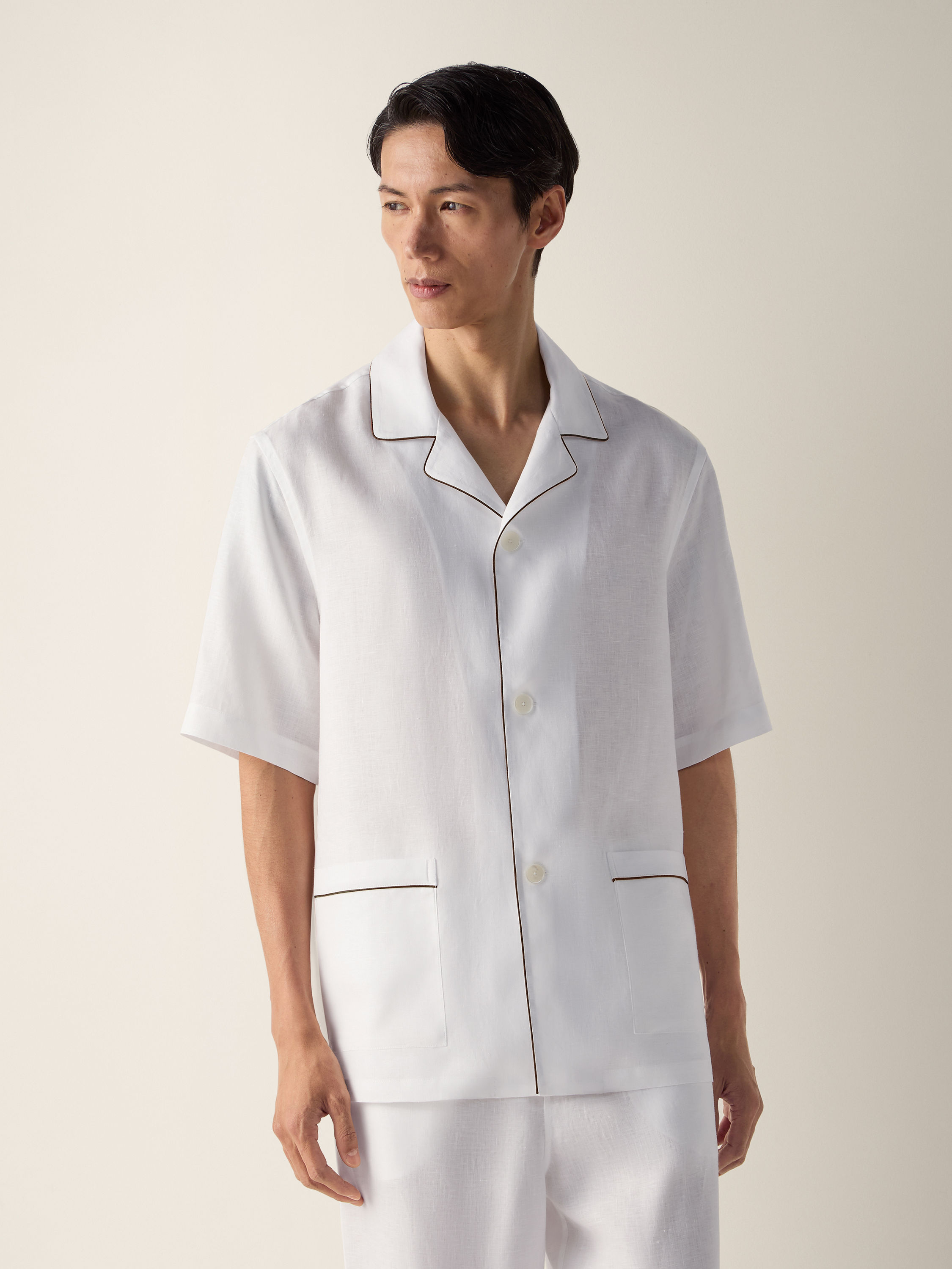 Pigiama in Oasi Lino Bianco Foto #3 di dettaglio del prodotto