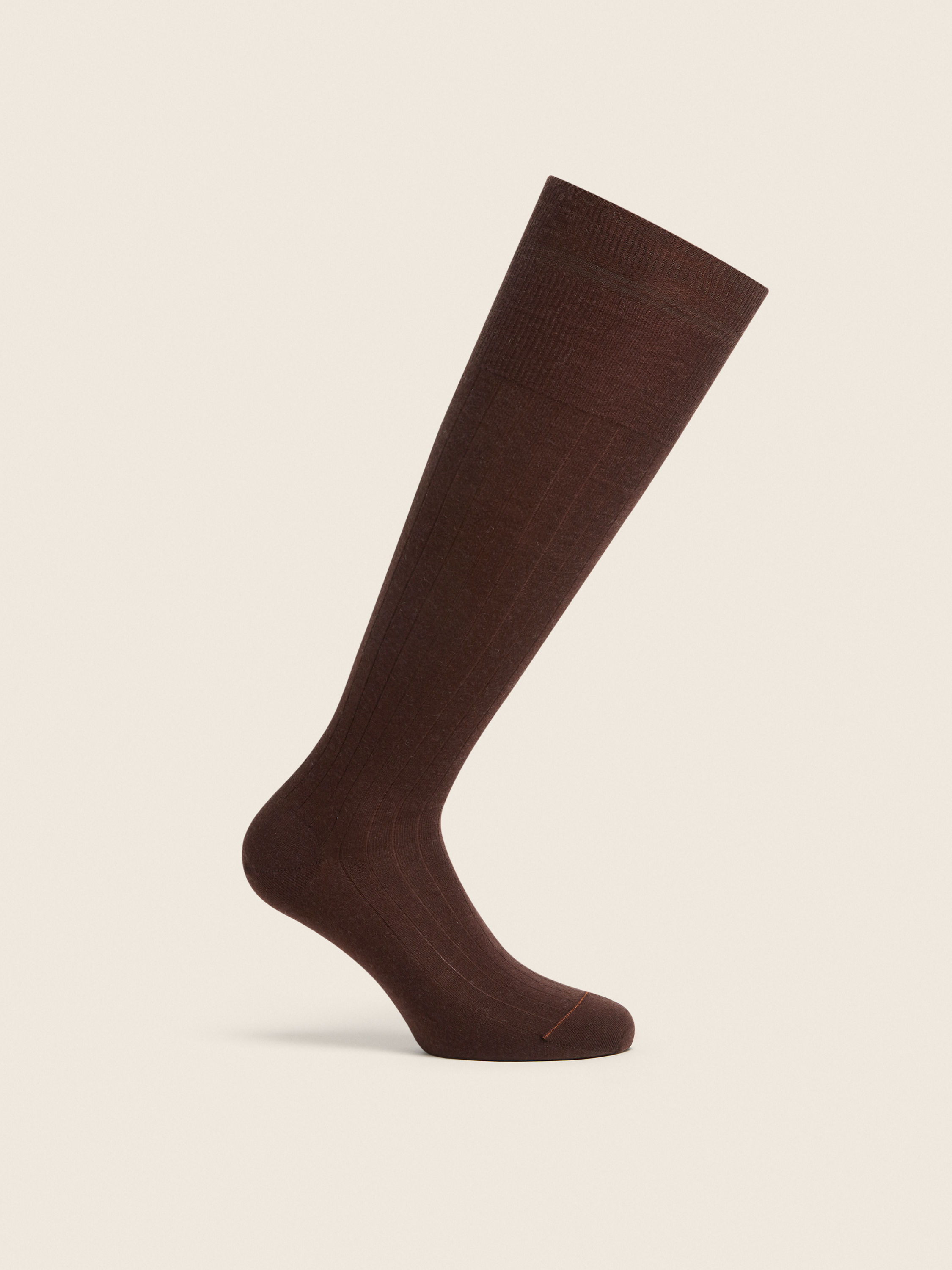 Dark Brown Cotton Cashmere and Silk Socks Product detail photo #2