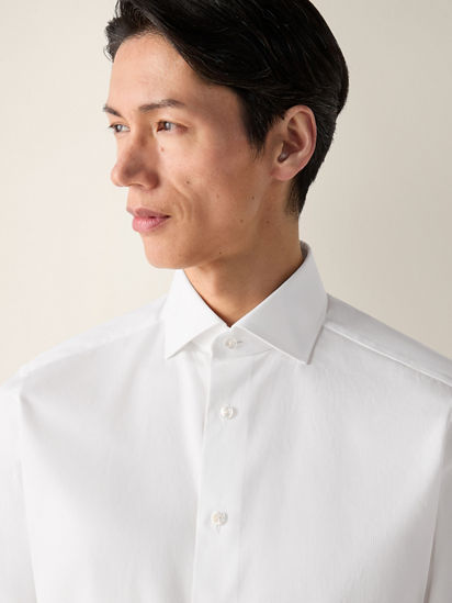 White Micro-striped Centoventimila Cotton Shirt SS26 27936484