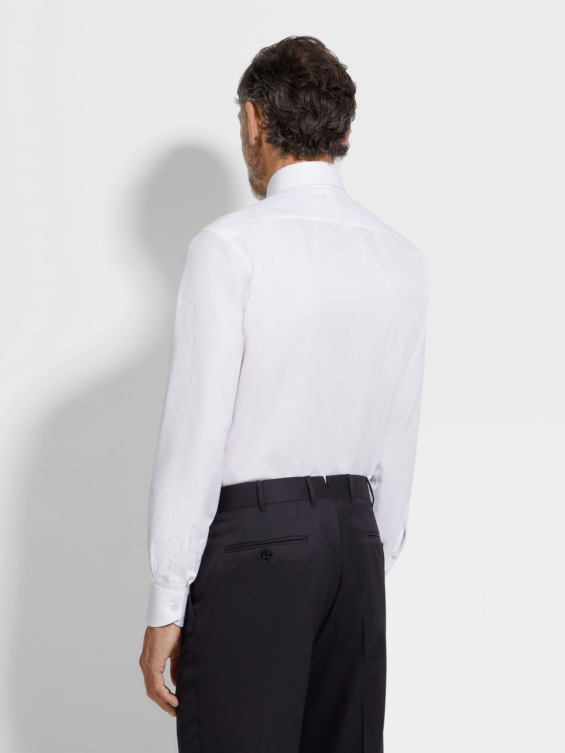 White Micro-striped Centoventimila Cotton Shirt Product detail photo #4