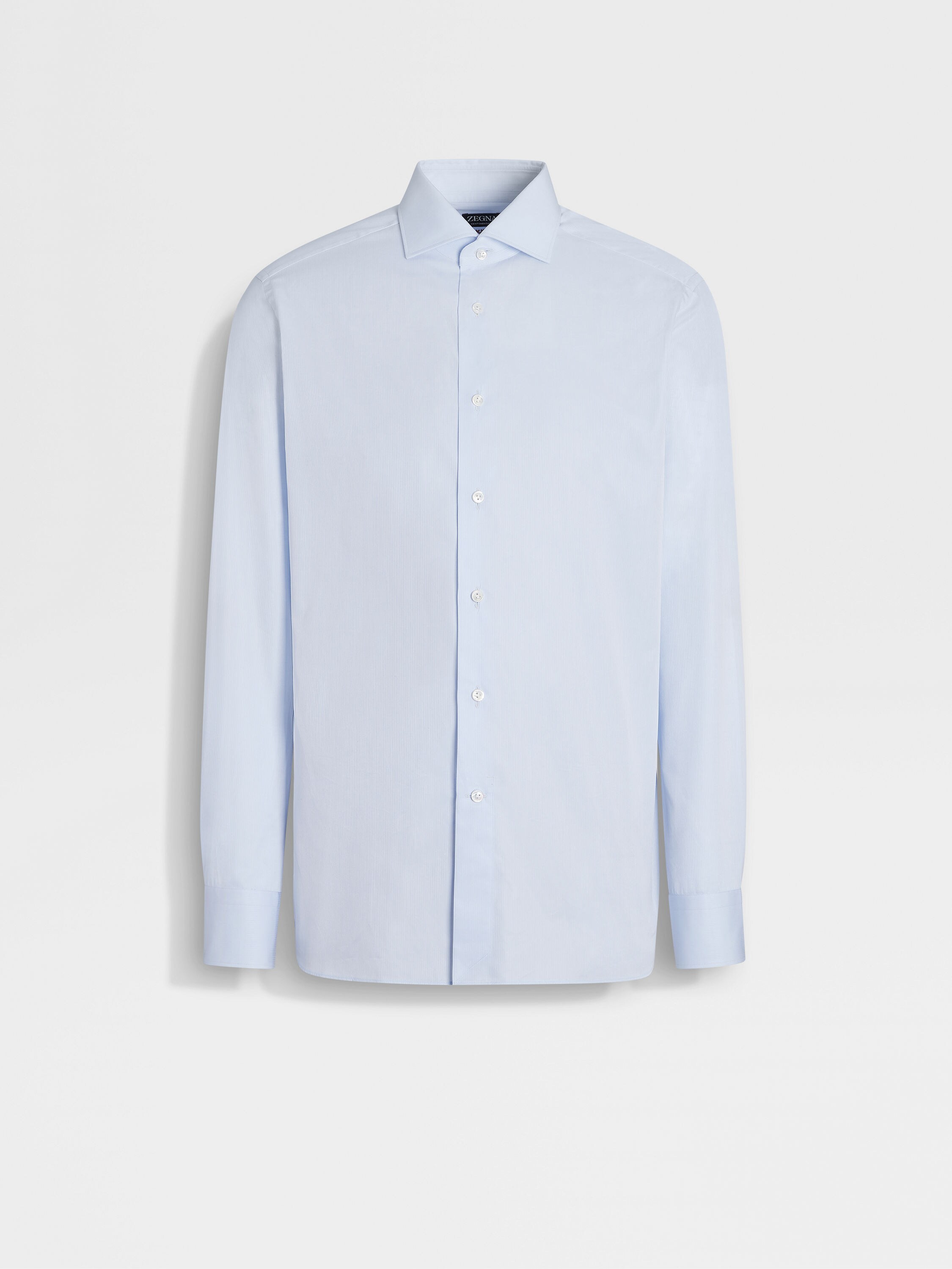 Chemise en Coton Centoventimila à Micro-Rayures Bleu Clair Photo principale du produit