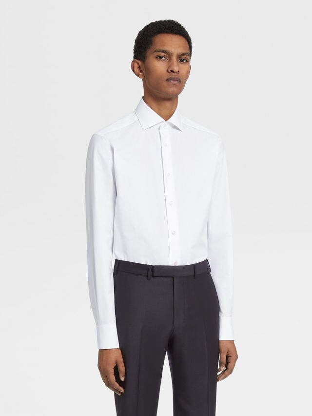 White Sea Island Cotton Long-sleeve Tailoring Shirt Product detail photo #1