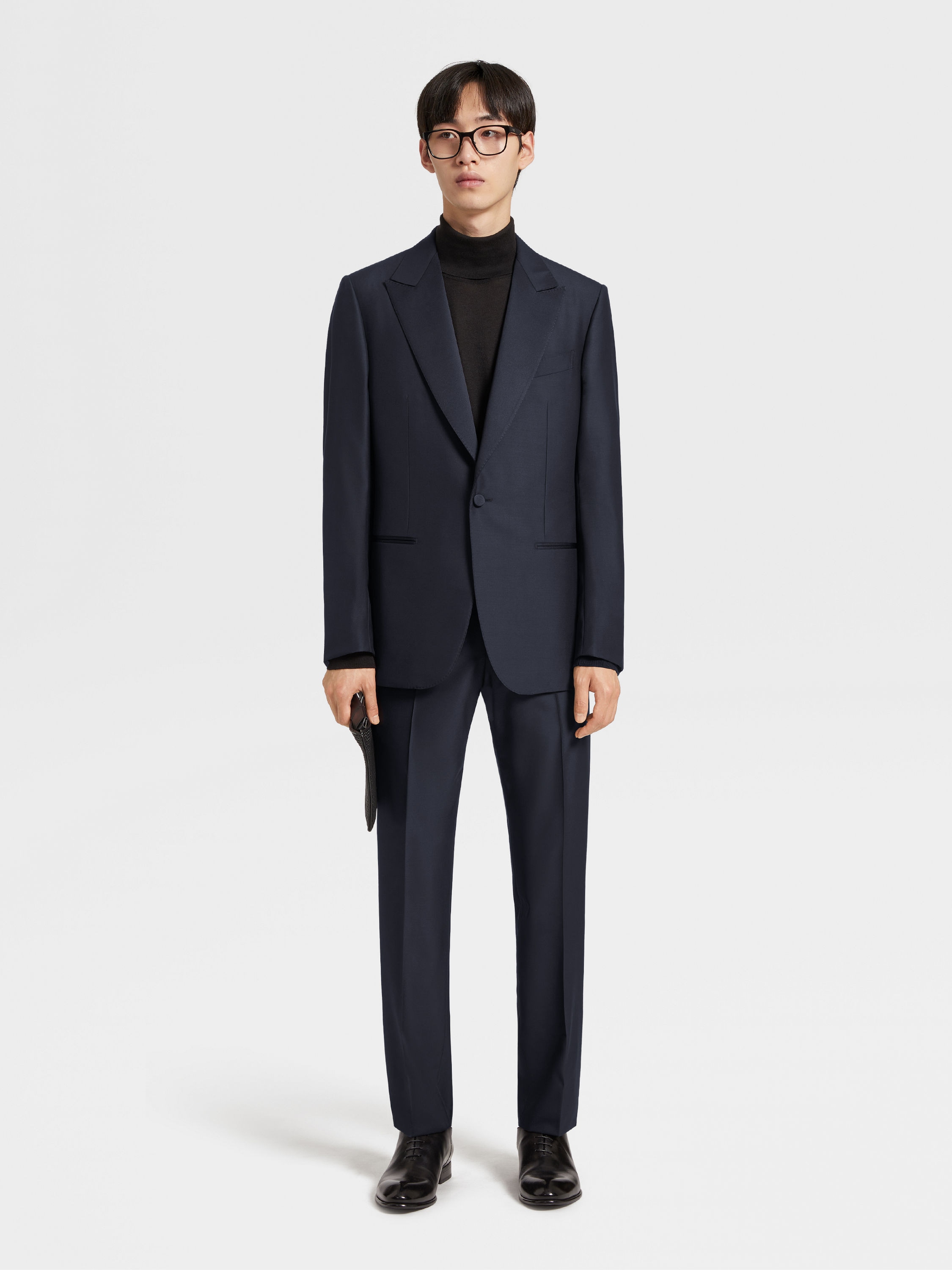 Lanificio Zegna Trofeo Navy Blue Wool Suit – StudioSuits