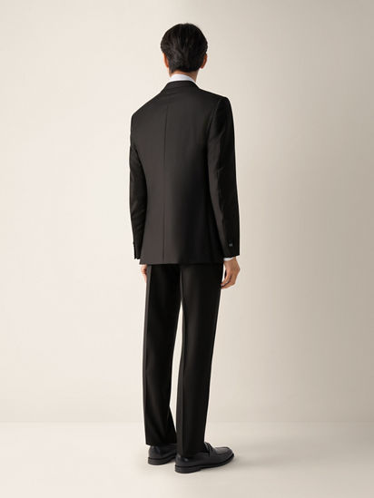【極美品】Zegna ALL SEASON TWILL 高級 スーツ 黒 XL Black Trofeo Wool Suit SS26 22452135 | Zegna SG