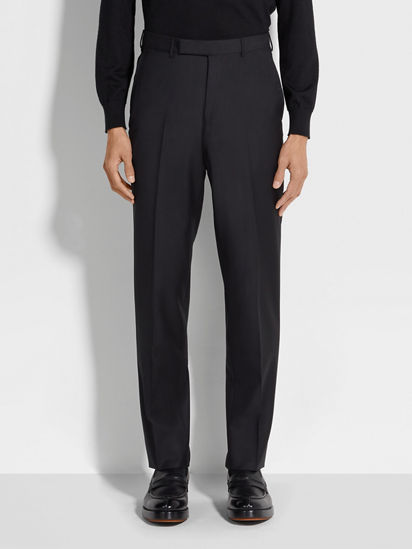 Black Trofeo™ Wool Pants SS25 22451530 | Zegna AU