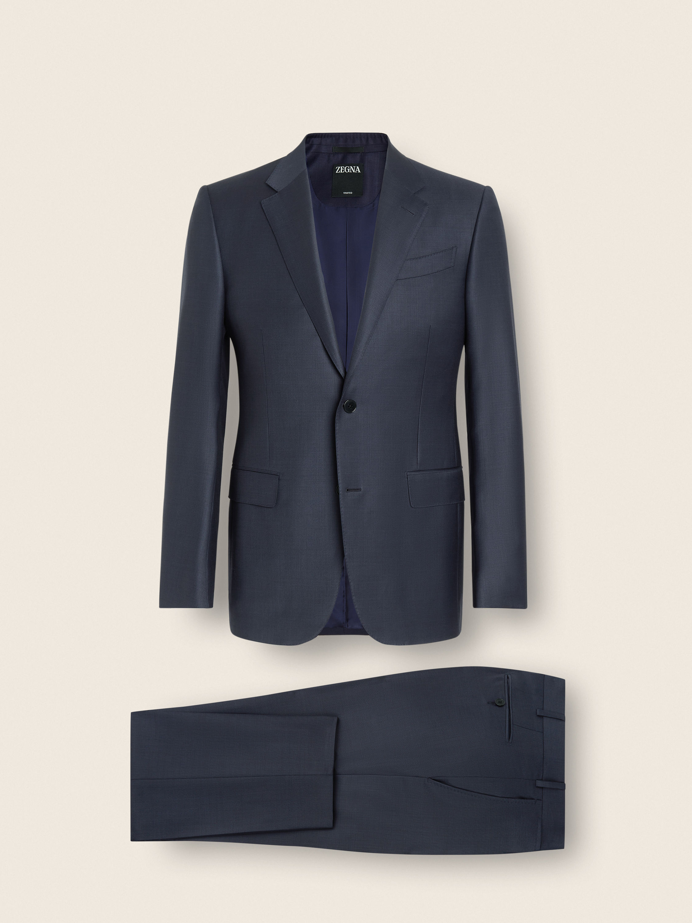 深蓝色 Trofeo 羊毛西装 产品细节图 #1