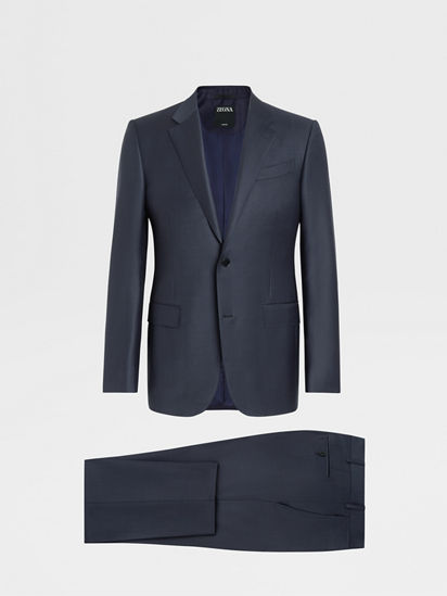 Lanificio Zegna Trofeo Navy Blue Wool Suit – StudioSuits