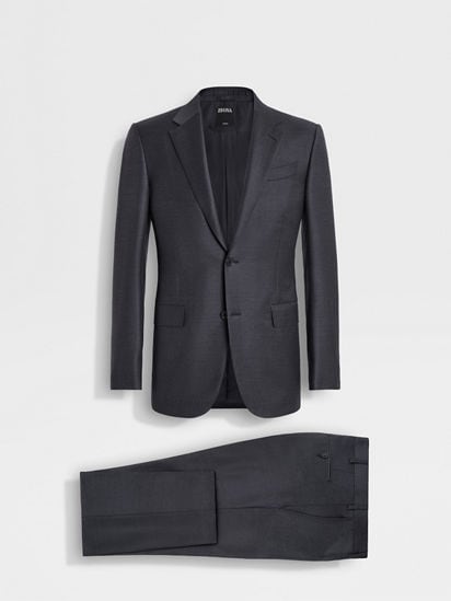 Iron grey super 100s Merino Wool Suit Jacket