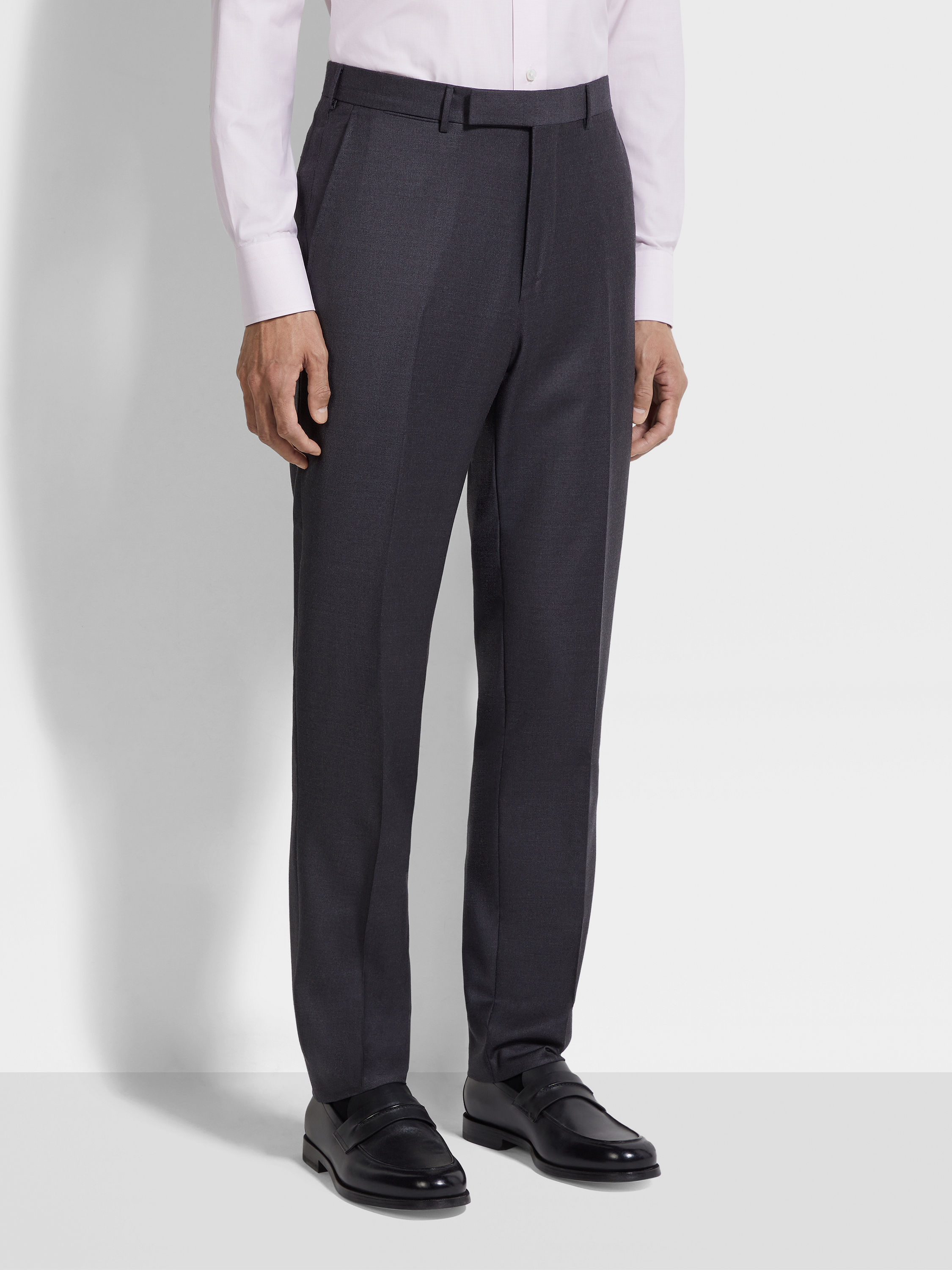 Hose aus Trofeo Wolle in Dunkelgrau Detailfoto #3 des Produkts