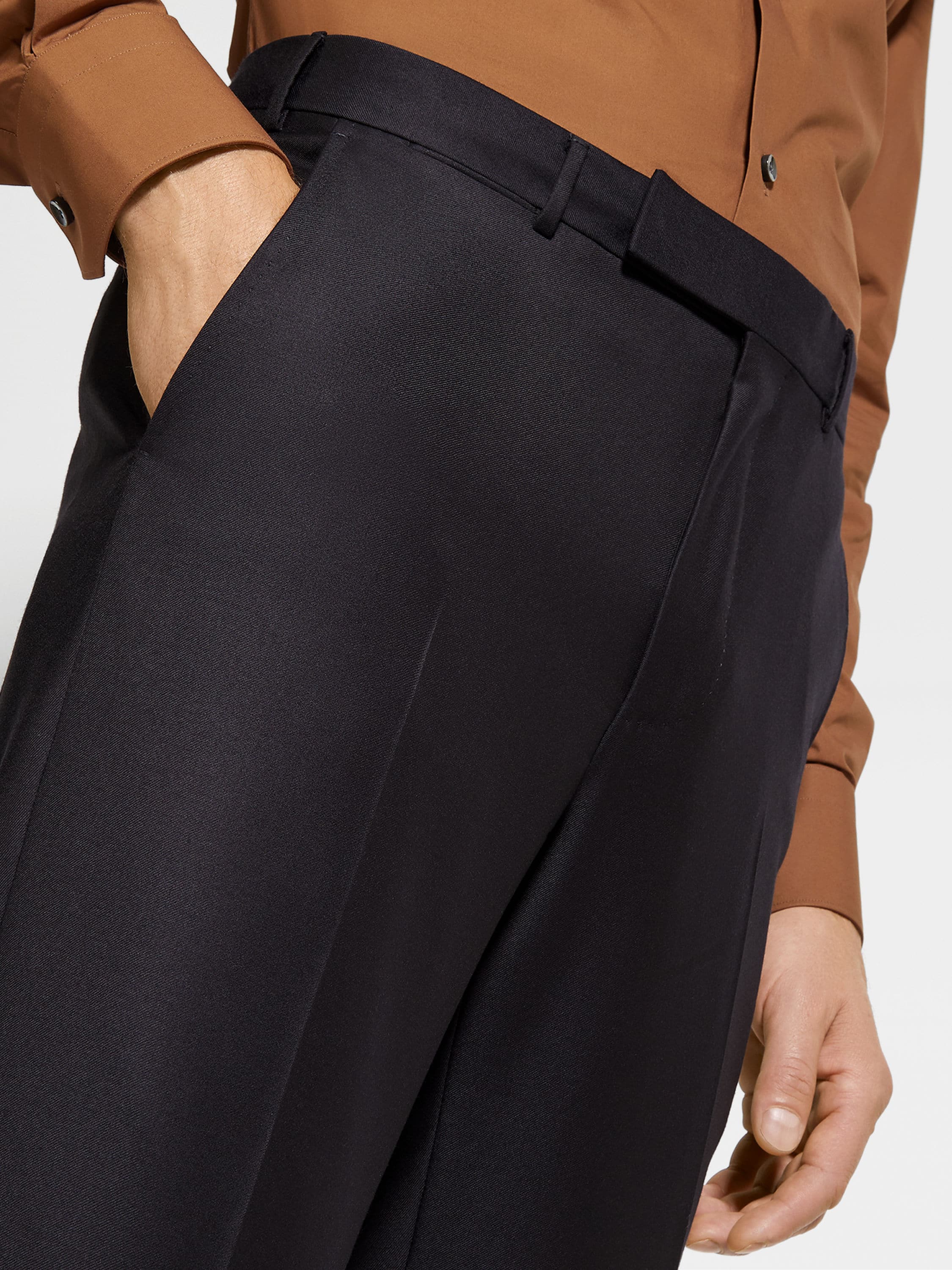 Navy Blue Trofeo Wool Pants Product detail photo #1