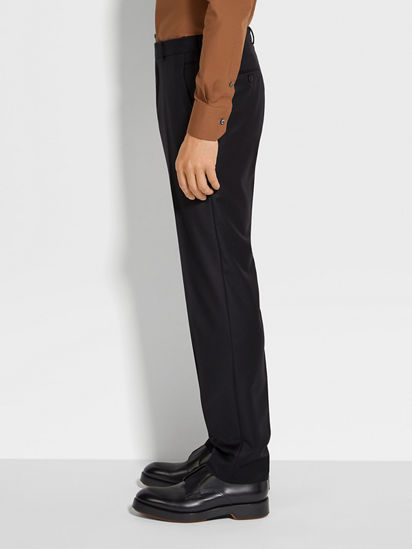 ZEGNA Straight-Leg Pleated Wool-Flannel Trousers for Men