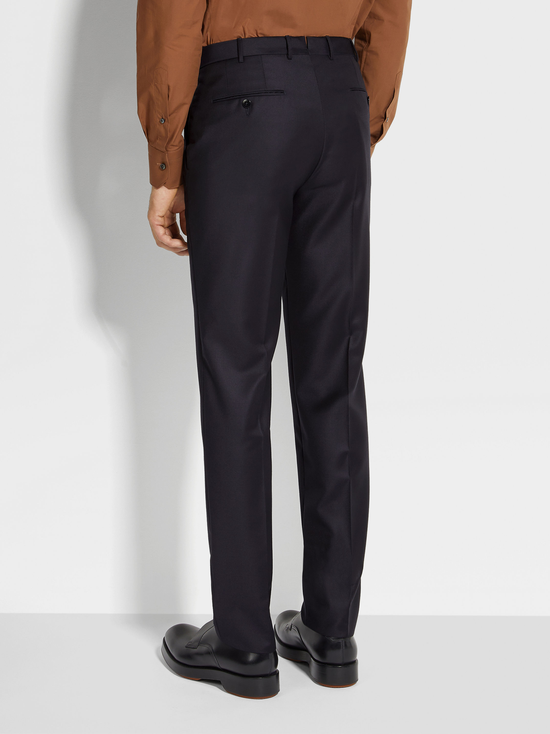 Navy Blue Trofeo Wool Pants Product detail photo #4