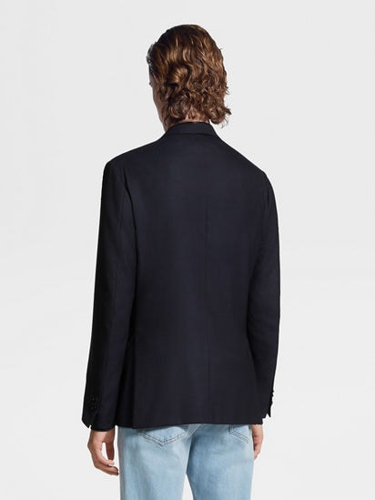 Navy Blue Trofeo™ Comfort Stretch Wool and Silk Jacket