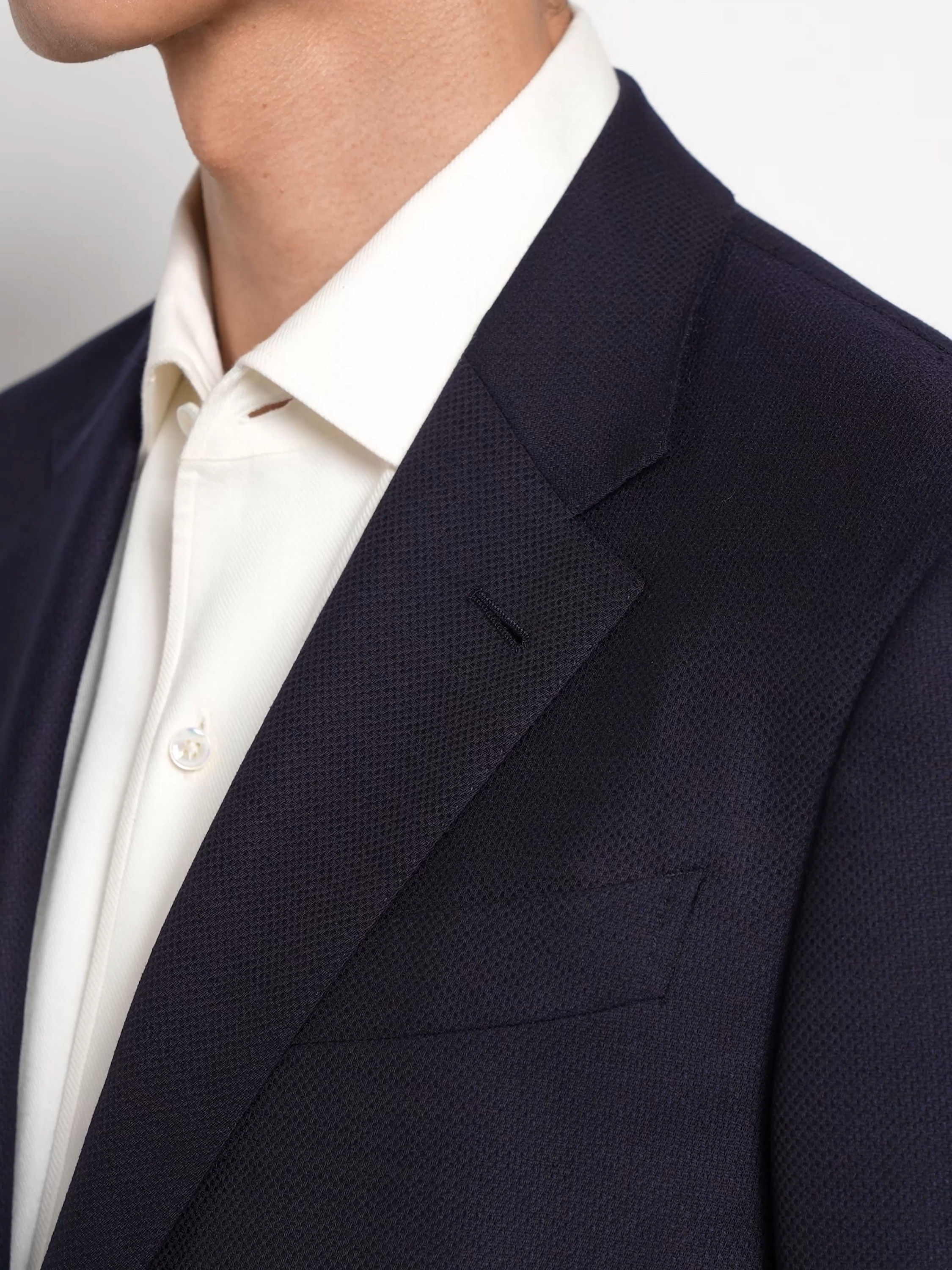Navy Blue Trofeo Comfort Wool and Silk Jacket
