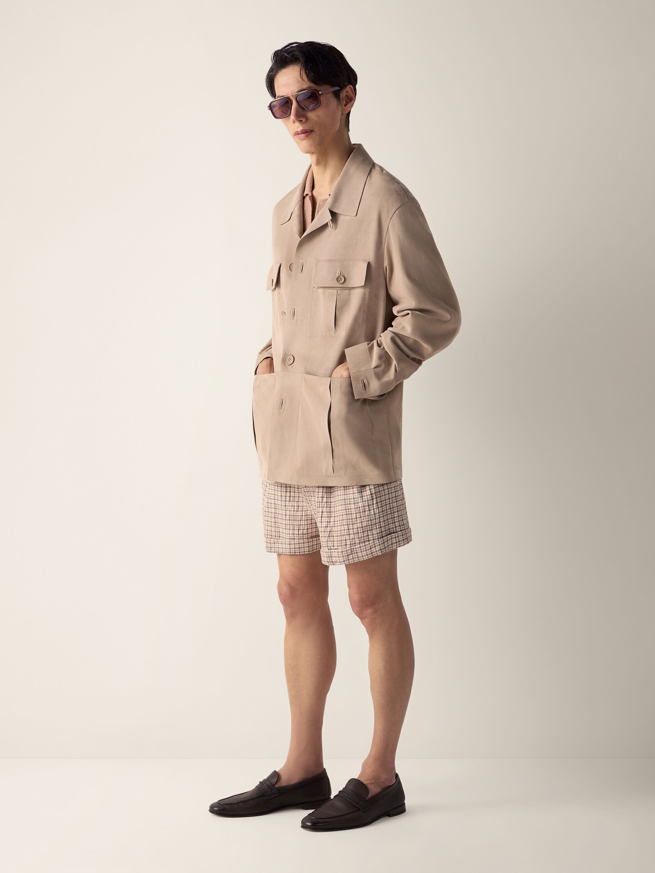 Sahariana Jacke aus Wildleder Detailfoto #1 des Produkts