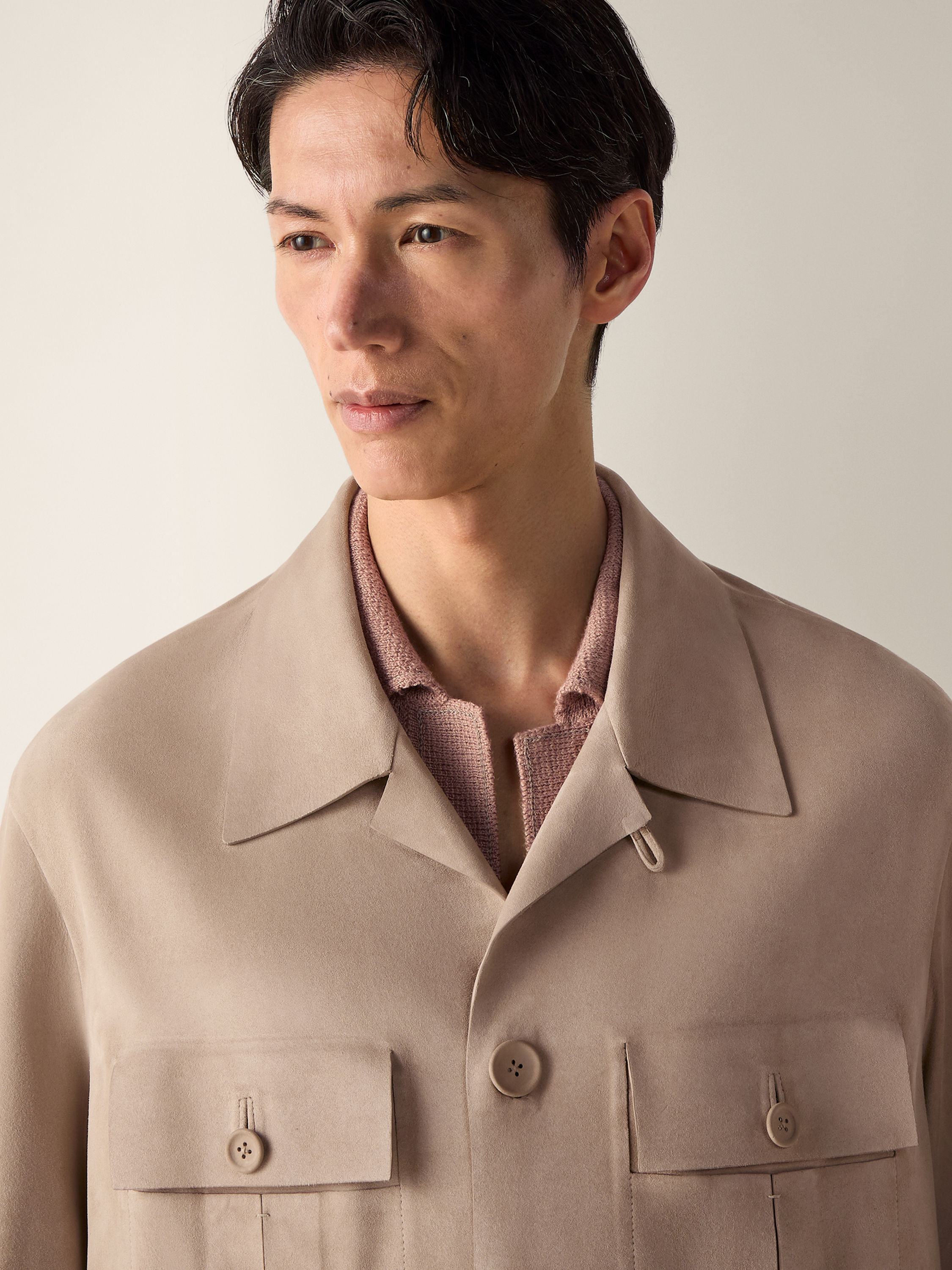 Sahariana Jacke aus Wildleder Detailfoto #2 des Produkts