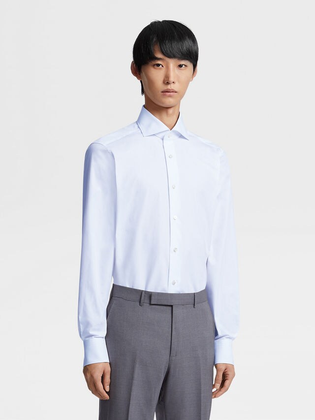 White Trofeo™ Cotton Shirt Product detail photo #1