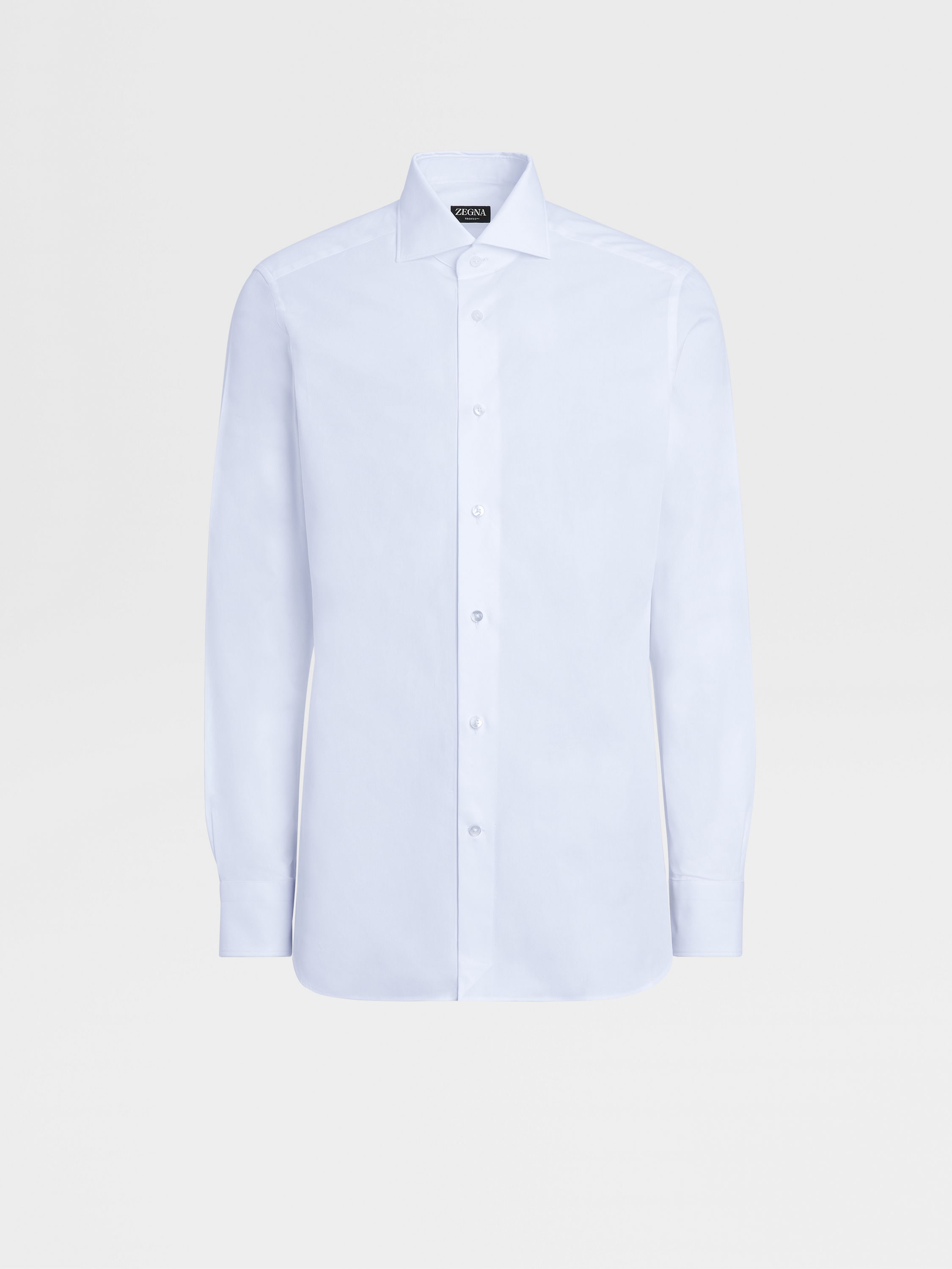 綿100%ZEGNA ホワイト TROFEO™ コットンシャツ