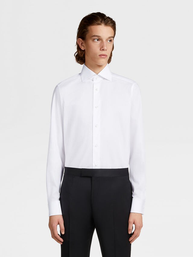 White Trofeo Cotton Shirt Product detail photo #1