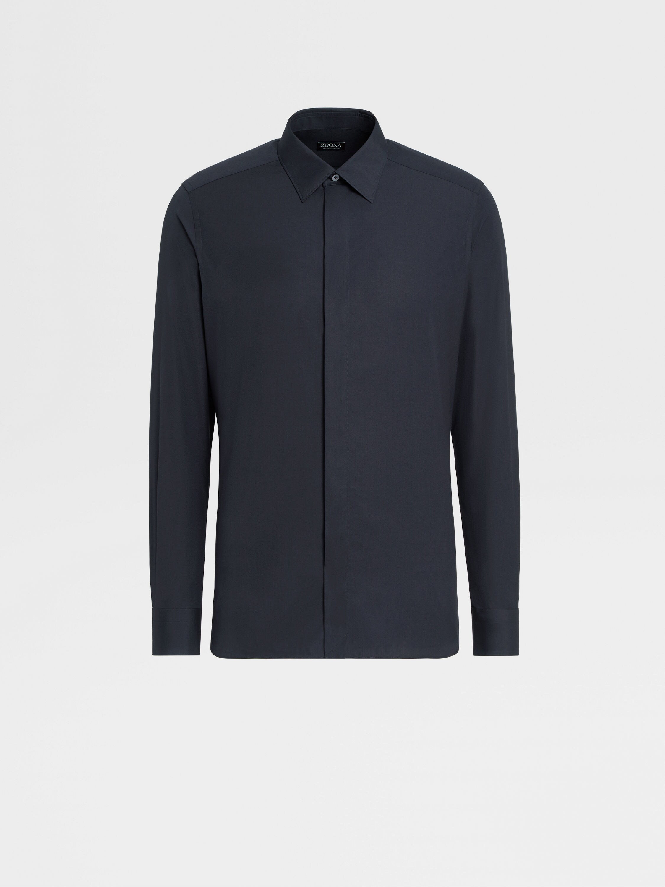 Navy Blue Trofeo™ Comfort Cotton Long-sleeve Tailoring Shirt 