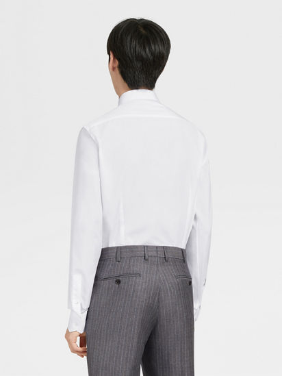 White Trofeo™ Comfort Cotton Long-sleeve Tailoring Shirt