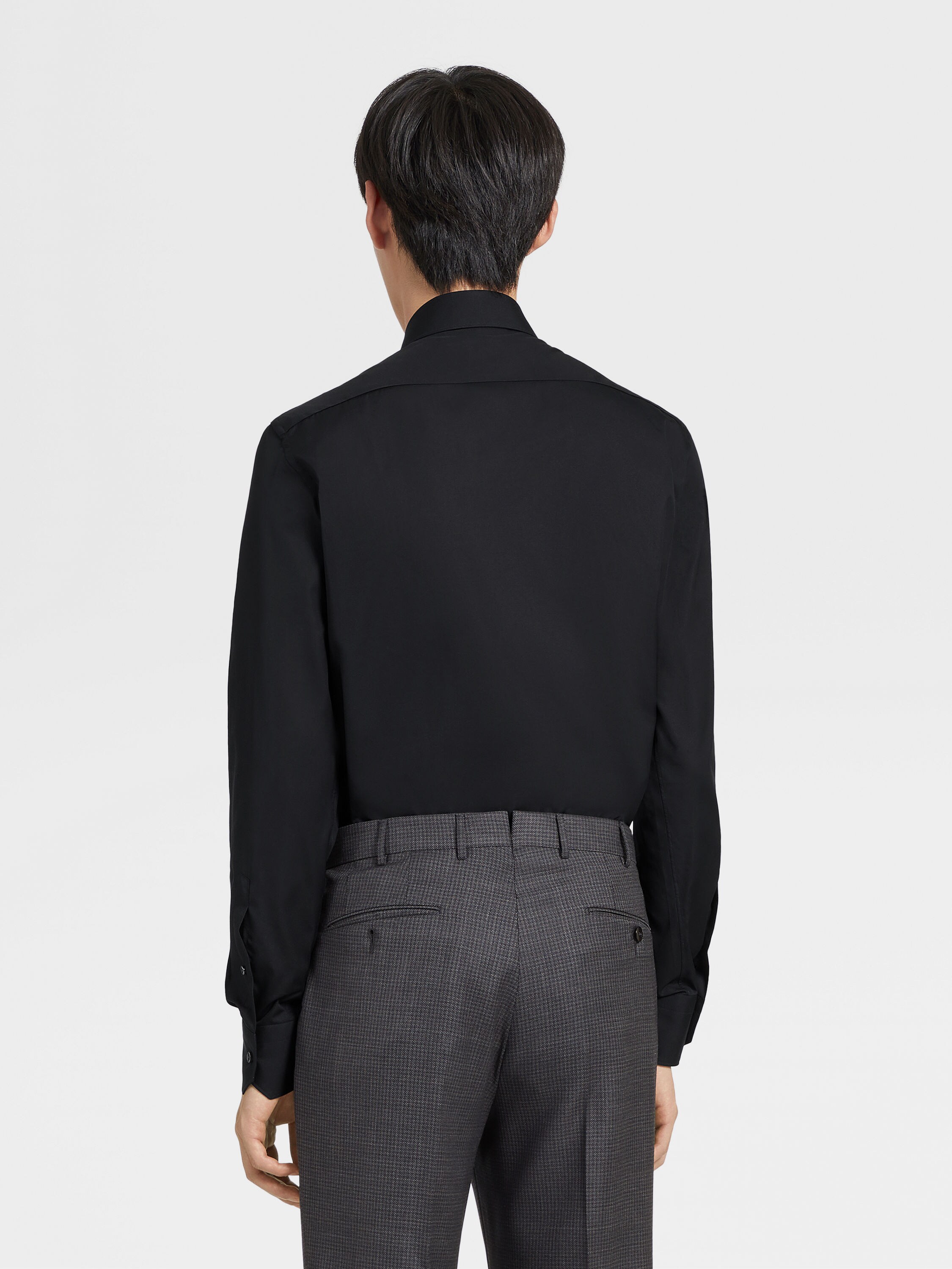 ブラックTrofeo Comfortコットンシャツ 製品詳細写真 #3