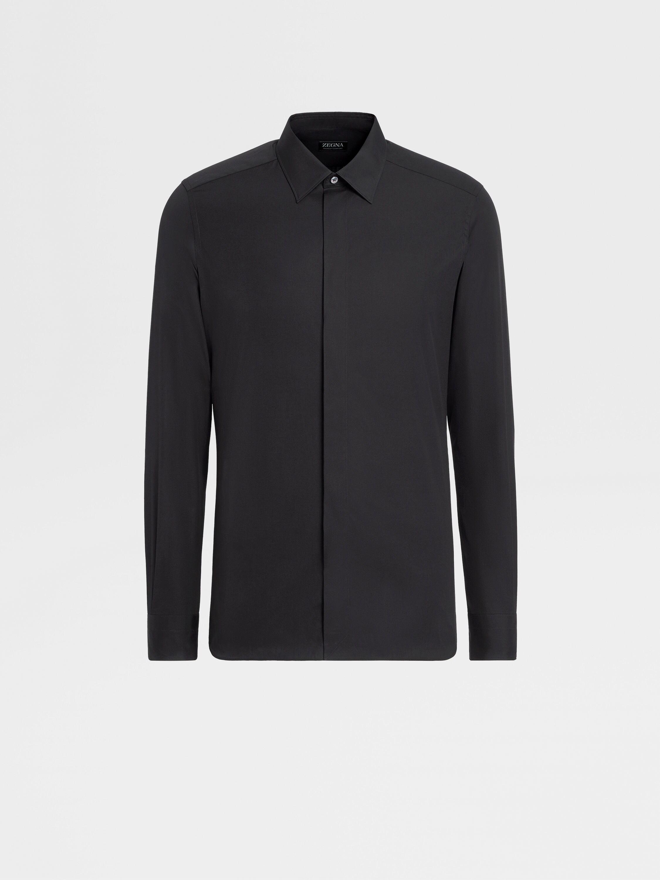 Black Trofeo™ Comfort Cotton Long-sleeve Tailoring Shirt Main product photo
