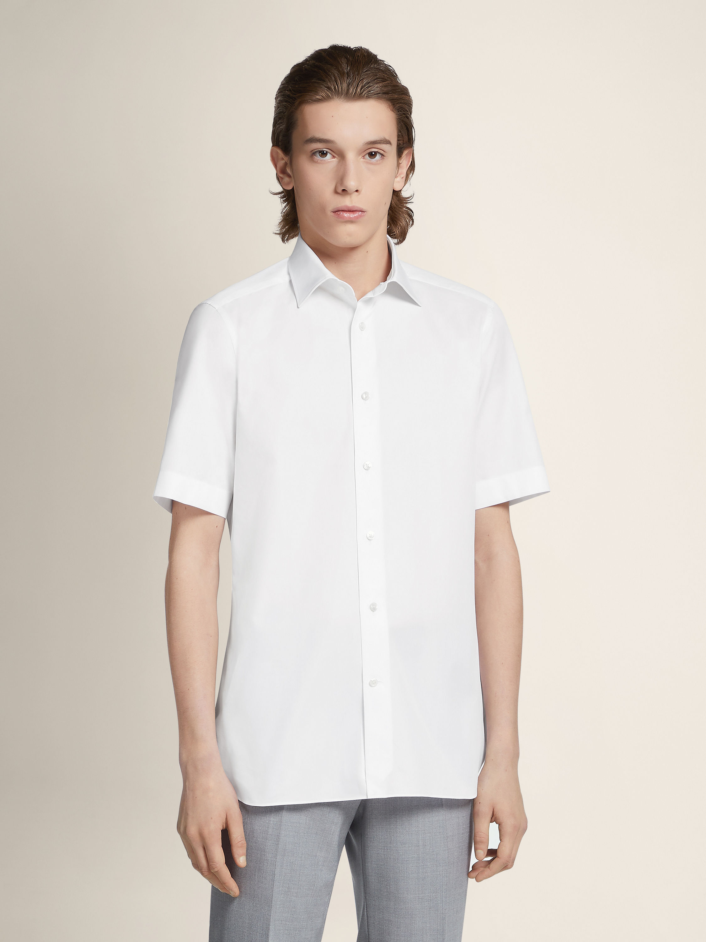 White Trofeo™ 600 Cotton and Silk Shirt Product detail photo #1