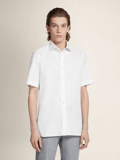 White Trofeo™ 600 Cotton and Silk Shirt SS26 25142807 | Zegna TH