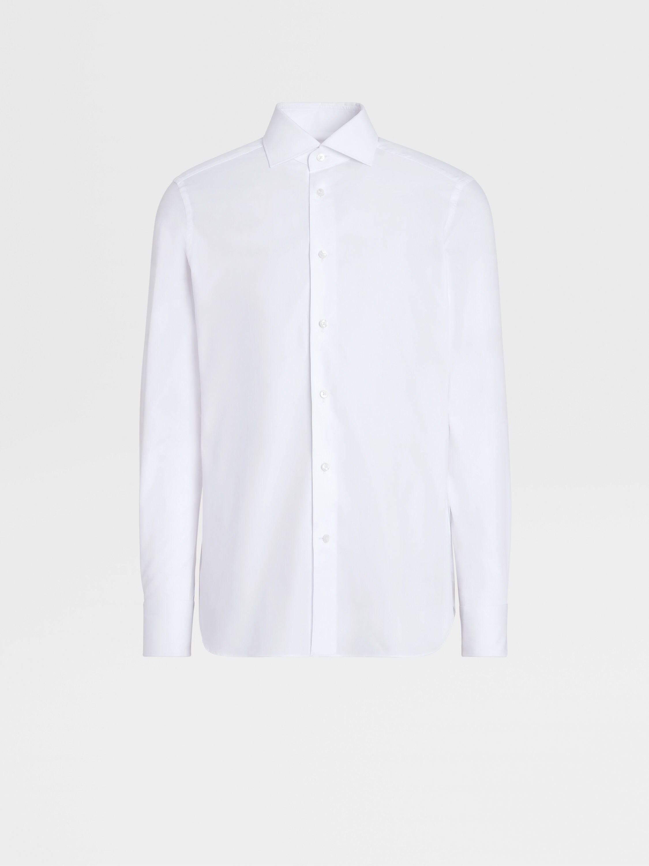 White Trofeo™ 600 Cotton and Silk Long-sleeve Tailoring Shirt Main product photo
