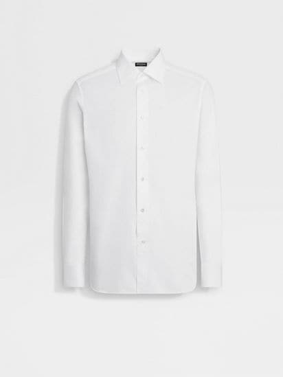 ZEGNA ホワイト TROFEO™ コットンシャツこの洗練されたシャツはT