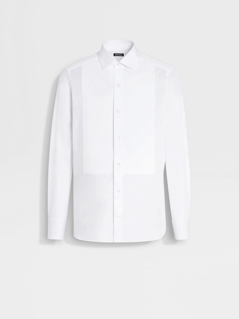 Optical White Cotton Tuxedo Shirt