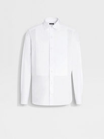 Ermenegildo Zegna Shadow Stripe Woven Dress Shirt Whiteblue, $450